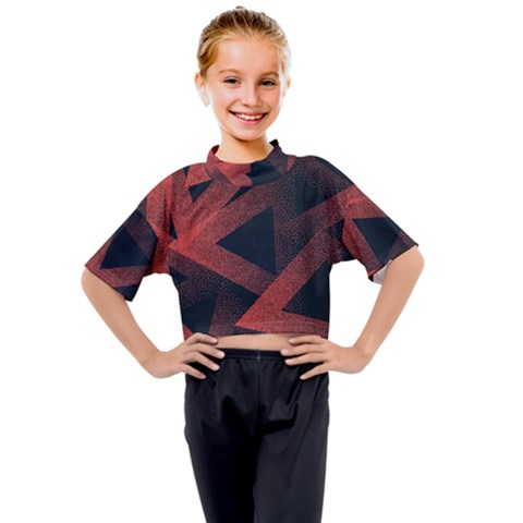 Stippled-seamless-pattern-abstract Kids Mock Neck Tee by Wegoenart