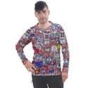 Hand-drawn-vector-illustration-doodle-funny-world-illustrator-line-tools-drawing-flat-design Men s Pique Long Sleeve Tee View1