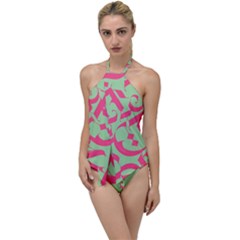 Pattern Ornament Gothic Style Elegant Font Tattoos Go With The Flow One Piece Swimsuit by Wegoenart