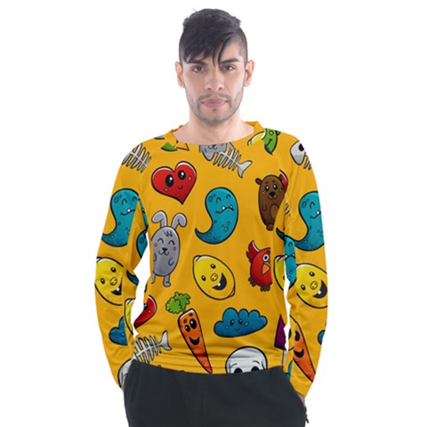 Graffiti Characters Seamless Ornament Men s Long Sleeve Raglan Tee by Wegoenart