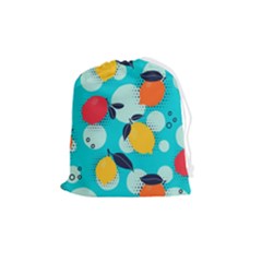 Pop Art Style Citrus Seamless Pattern Drawstring Pouch (medium) by Wegoenart