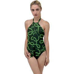 Snakes Seamless Pattern Go With The Flow One Piece Swimsuit by Wegoenart