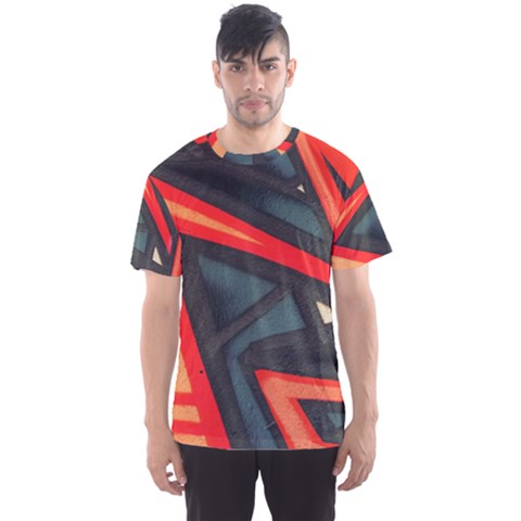 Graffiti Detail Wallpaper Texture Background Men s Sport Mesh Tee by Wegoenart