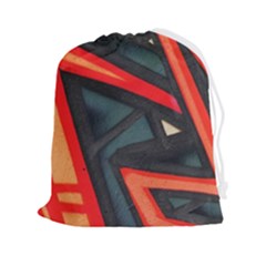 Graffiti Detail Wallpaper Texture Background Drawstring Pouch (2xl) by Wegoenart