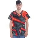 Graffiti Detail Wallpaper Texture Background Men s V-Neck Scrub Top View1