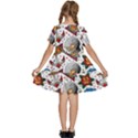 Full Color Flash Tattoo Patterns Kids  Short Sleeve Tiered Mini Dress View4