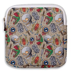Tattoo Pattern Mini Square Pouch by Wegoenart