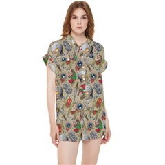 Tattoo Pattern Chiffon Lounge Set by Wegoenart