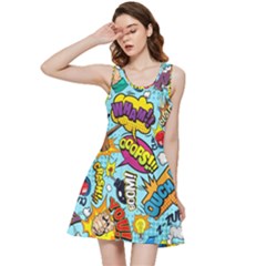 Comic Elements Colorful Seamless Pattern Inside Out Racerback Dress by Wegoenart