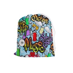 Graffiti Characters Seamless Patterns Drawstring Pouch (large) by Wegoenart