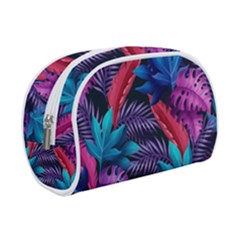 Background With Violet Blue Tropical Leaves Make Up Case (small) by Wegoenart