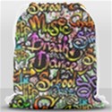 Graffiti Word Seamless Pattern Drawstring Bag (Large) View2