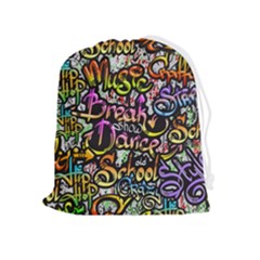 Graffiti Word Seamless Pattern Drawstring Pouch (xl) by Wegoenart