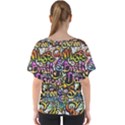 Graffiti Word Seamless Pattern V-Neck Dolman Drape Top View2