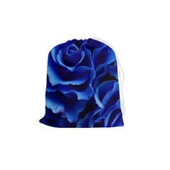 Blue Rose Flower Plant Romance Drawstring Pouch (medium) by Wegoenart