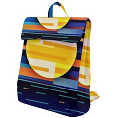 Background Abstract Horizon Flap Top Backpack by Ravend