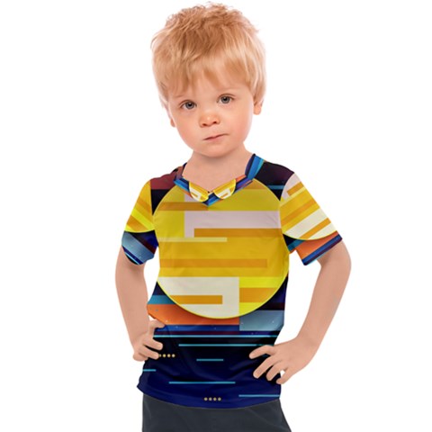 Background Abstract Horizon Kids  Sports Tee by Ravend