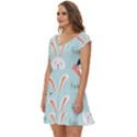 Bunny Carrot Pattern Background Short Sleeve Tiered Mini Dress View2