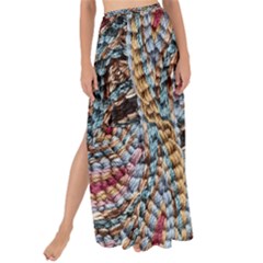 Stitched Swirls Maxi Chiffon Tie-up Sarong by kaleidomarblingart