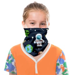 Space And Astronomy Decorative Symbols Seamless Pattern Vector Illustration Face Covering Bandana (kids) by danenraven