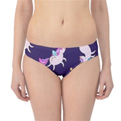 Fantasy Fat Unicorn Horse-pattern Fabric Design Hipster Bikini Bottoms by Wegoenart