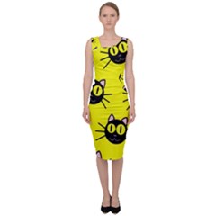 Cats Heads Pattern Design Sleeveless Pencil Dress by danenraven