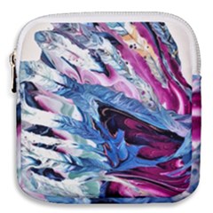 Feathers Mini Square Pouch by kaleidomarblingart
