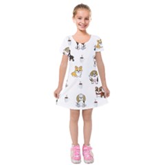 Hot Chocolate Puppies Hot Cocoa Kids  Short Sleeve Velvet Dress by Wegoenart
