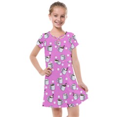 Coffee Chocolate Milk Drink Hot Kids  Cross Web Dress by Wegoenart