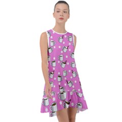 Coffee Chocolate Milk Drink Hot Frill Swing Dress by Wegoenart
