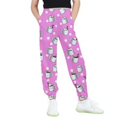 Coffee Chocolate Milk Drink Hot Kids  Elastic Waist Pants by Wegoenart
