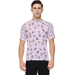 Puppies Dog Pattern Drawing Men s Short Sleeve Rash Guard by Wegoenart