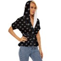Royalty Crown Graphic Motif Pattern Lightweight Drawstring Hooded Top View3