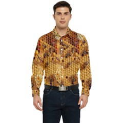 Insect Macro Honey Bee Animal Men s Long Sleeve  Shirt by Wegoenart