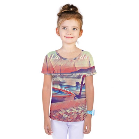 Boats On Lake Garda Kids  One Piece Tee by ConteMonfrey