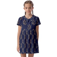 Gold Mermaids Silhouettes Kids  Asymmetric Collar Dress by ConteMonfrey