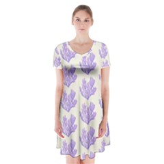 Seaweed Clean Short Sleeve V-neck Flare Dress by ConteMonfrey