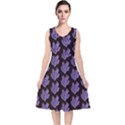 Black Seaweed V-Neck Midi Sleeveless Dress  View1
