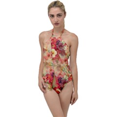 Seamless Pattern Textile Surface Luxury Vintage Go With The Flow One Piece Swimsuit by Wegoenart