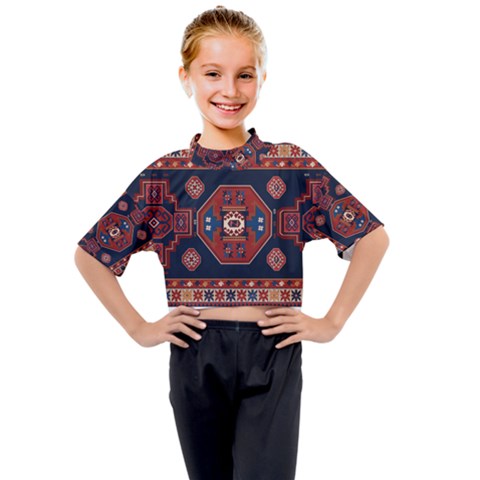 Armenian Carpet Kids Mock Neck Tee by Gohar