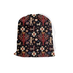 Carpet-symbols Drawstring Pouch (large) by Gohar
