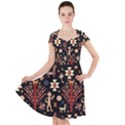 Carpet-symbols Cap Sleeve Midi Dress View1