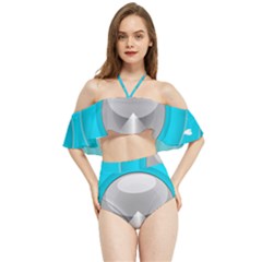 Blue Washing Machine, Electronics Halter Flowy Bikini Set  by Jancukart