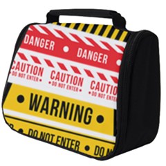 Yellow Black Warning Line Full Print Travel Pouch (big) by Jancukart