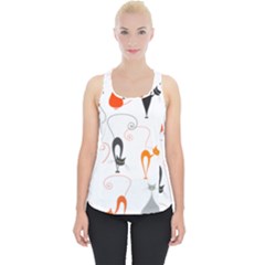 Cartoon Cat Seamless Pattern Graphic Piece Up Tank Top by Jancukart