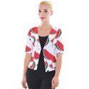 Watermelon Seamless Pattern Cropped Button Cardigan View1