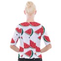 Watermelon Seamless Pattern Cropped Button Cardigan View2