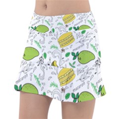 Hamburger With Fruits Seamless Pattern Classic Tennis Skirt by Jancukart