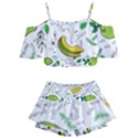 Hamburger With Fruits Seamless Pattern Kids  Off Shoulder Skirt Bikini View1