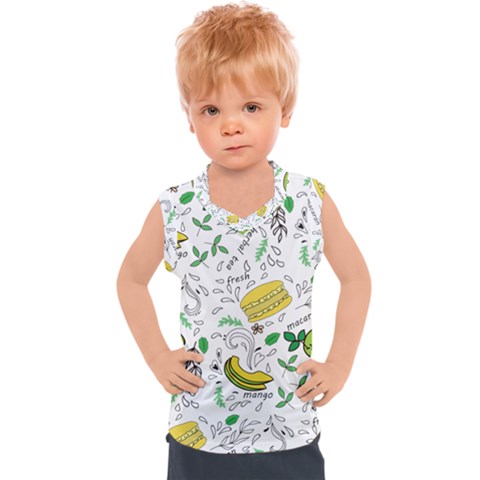 Hamburger With Fruits Seamless Pattern Kids  Sport Tank Top by Jancukart